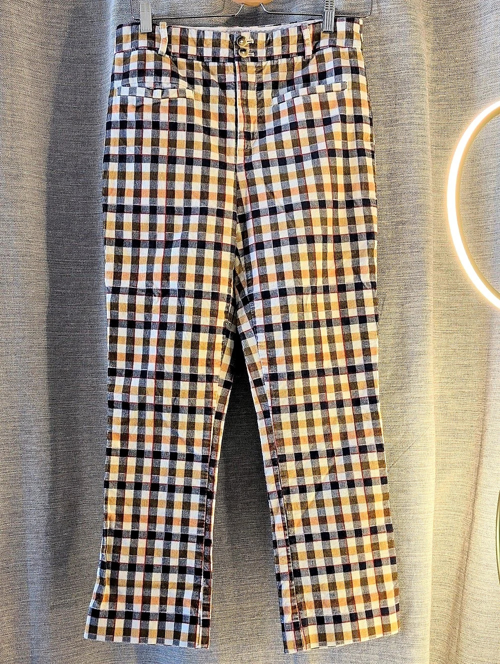 Anthropologie The Essential Collection Plaid Trousers Plaid Straight Leg Pants